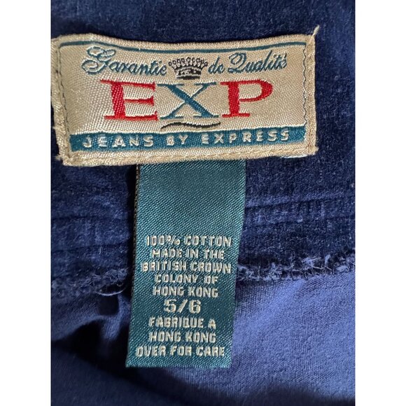 Express EXP Jeans Vintage Womens Cotton Velvet Skirt Navy Size 5/6 - Picture 5 of 15